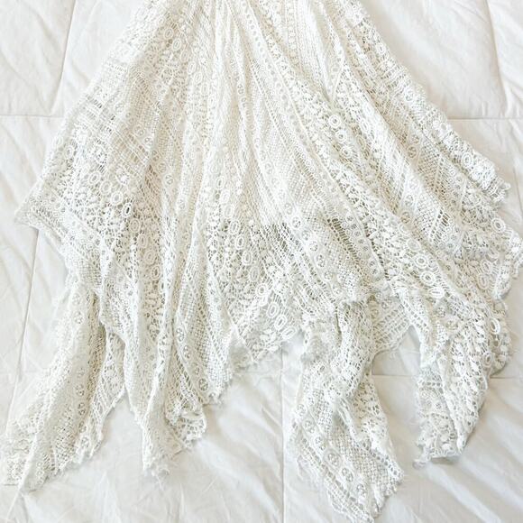 Catherine Malandrino White Lace Handkerchief Hem Garden Party Dress Size 4 - Picture 6 of 10